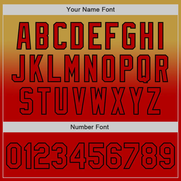 Custom Old Gold Red-Black Authentic Fade Fashion Baseball Jersey