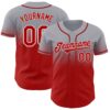 Custom Gray Red-White Authentic Fade Fashion Baseball Jersey