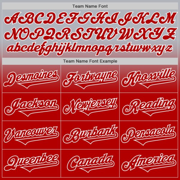 Custom Gray Red-White Authentic Fade Fashion Baseball Jersey