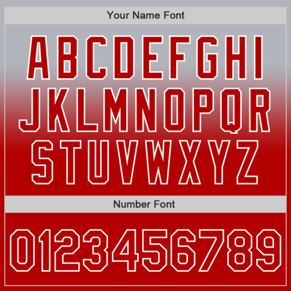 Custom Gray Red-White Authentic Fade Fashion Baseball Jersey