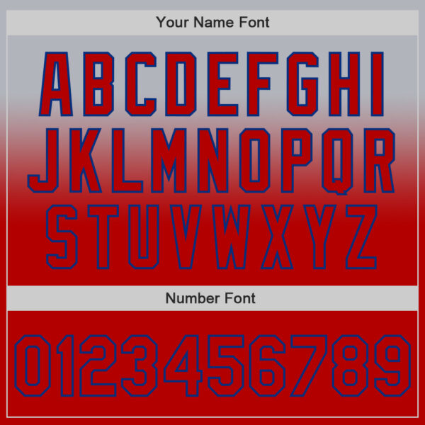 Custom Gray Red-Royal Authentic Fade Fashion Baseball Jersey