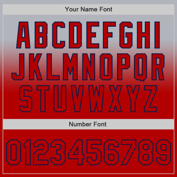 Custom Gray Red-Navy Authentic Fade Fashion Baseball Jersey