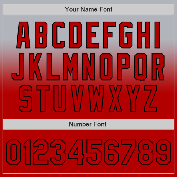 Custom Gray Red-Black Authentic Fade Fashion Baseball Jersey