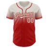 Custom Cream Red Authentic Fade Fashion Baseball Jersey