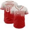 Custom Cream Red Authentic Fade Fashion Baseball Jersey