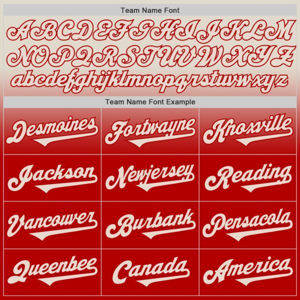 Custom Cream Red Authentic Fade Fashion Baseball Jersey