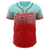 Custom Ice Blue Red-White Authentic Fade Fashion Baseball Jersey