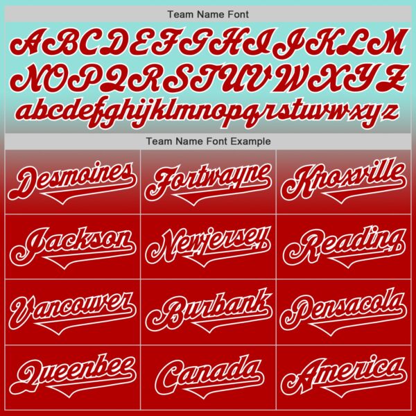 Custom Ice Blue Red-White Authentic Fade Fashion Baseball Jersey