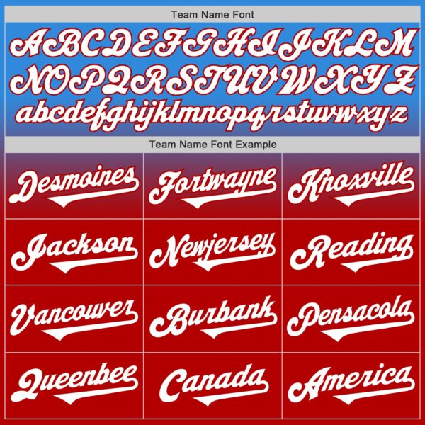 Custom Electric Blue White-Red Authentic Fade Fashion Baseball Jersey