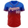 Custom Thunder Blue White-Red Authentic Fade Fashion Baseball Jersey