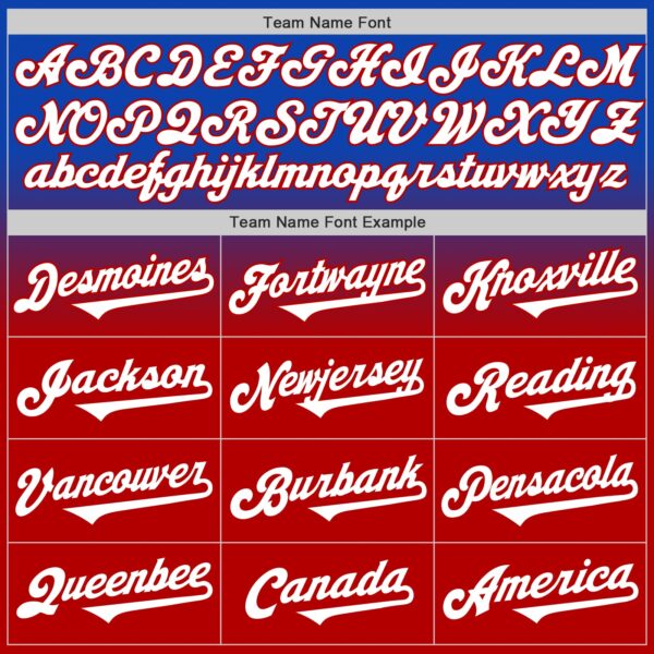 Custom Thunder Blue White-Red Authentic Fade Fashion Baseball Jersey