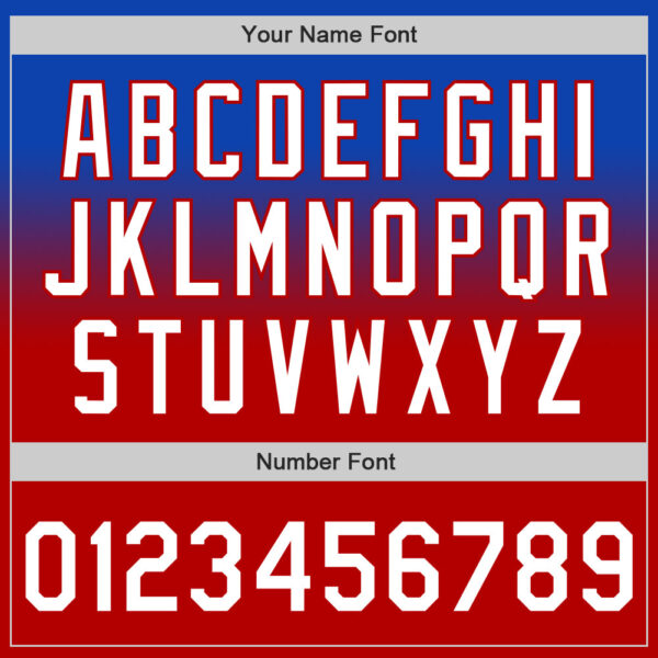 Custom Thunder Blue White-Red Authentic Fade Fashion Baseball Jersey