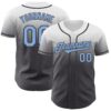Custom White Light Blue-Steel Gray Authentic Fade Fashion Baseball Jersey