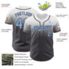 Custom White Light Blue-Steel Gray Authentic Fade Fashion Baseball Jersey
