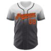 Custom White Orange-Steel Gray Authentic Fade Fashion Baseball Jersey