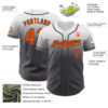 Custom White Orange-Steel Gray Authentic Fade Fashion Baseball Jersey