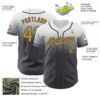 Custom White Old Gold-Steel Gray Authentic Fade Fashion Baseball Jersey