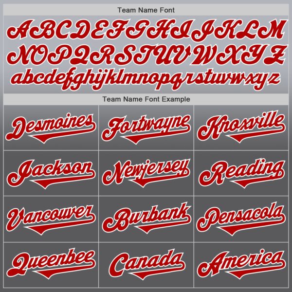 Custom Gray Red Steel Gray-White Authentic Fade Fashion Baseball Jersey