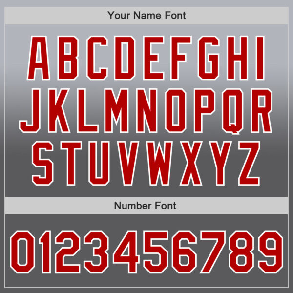 Custom Gray Red Steel Gray-White Authentic Fade Fashion Baseball Jersey