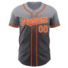 Custom Gray Orange Steel Gray-White Authentic Fade Fashion Baseball Jersey