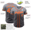 Custom Gray Orange Steel Gray-White Authentic Fade Fashion Baseball Jersey