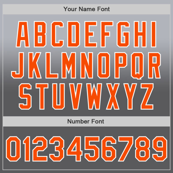 Custom Gray Orange Steel Gray-White Authentic Fade Fashion Baseball Jersey
