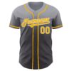 Custom Gray Gold Steel Gray-White Authentic Fade Fashion Baseball Jersey