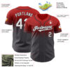 Custom Red White-Steel Gray Authentic Fade Fashion Baseball Jersey
