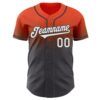 Custom Orange White-Steel Gray Authentic Fade Fashion Baseball Jersey