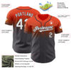 Custom Orange White-Steel Gray Authentic Fade Fashion Baseball Jersey