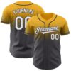 Custom Gold White-Steel Gray Authentic Fade Fashion Baseball Jersey