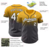 Custom Gold White-Steel Gray Authentic Fade Fashion Baseball Jersey