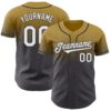 Custom Old Gold White-Steel Gray Authentic Fade Fashion Baseball Jersey