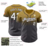 Custom Old Gold White-Steel Gray Authentic Fade Fashion Baseball Jersey