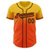 Custom Yellow Black-Orange Authentic Fade Fashion Baseball Jersey