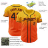 Custom Yellow Black-Orange Authentic Fade Fashion Baseball Jersey