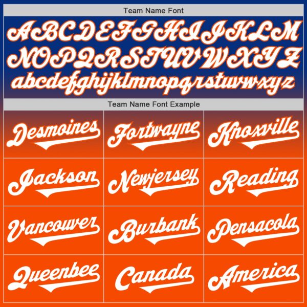 Custom Royal White-Orange Authentic Fade Fashion Baseball Jersey