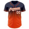 Custom Navy White-Orange Authentic Fade Fashion Baseball Jersey