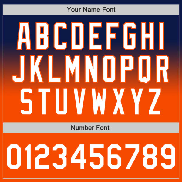 Custom Navy White-Orange Authentic Fade Fashion Baseball Jersey