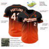 Custom Black White-Orange Authentic Fade Fashion Baseball Jersey