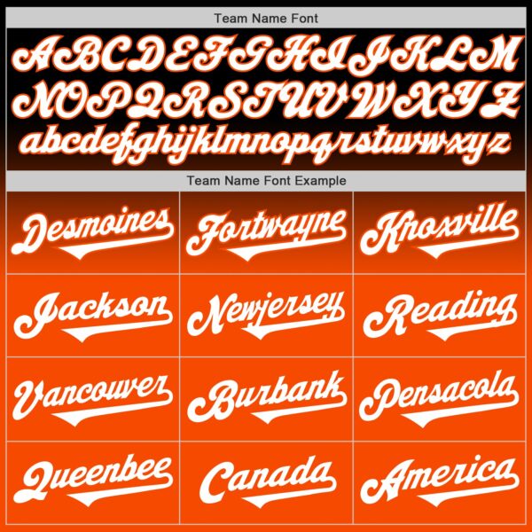 Custom Black White-Orange Authentic Fade Fashion Baseball Jersey