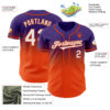 Custom Purple White-Orange Authentic Fade Fashion Baseball Jersey