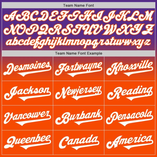 Custom Purple White-Orange Authentic Fade Fashion Baseball Jersey