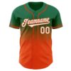 Custom Kelly Green White-Orange Authentic Fade Fashion Baseball Jersey