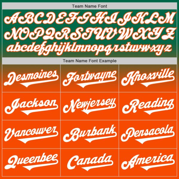 Custom Kelly Green White-Orange Authentic Fade Fashion Baseball Jersey