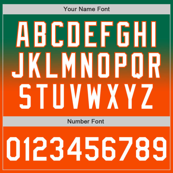 Custom Kelly Green White-Orange Authentic Fade Fashion Baseball Jersey