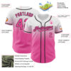 Custom White Pink-Black Authentic Fade Fashion Baseball Jersey