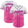 Custom White Pink-Purple Authentic Fade Fashion Baseball Jersey