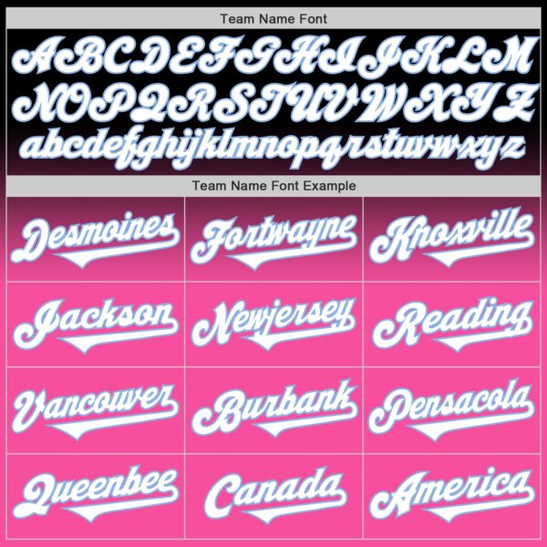 Custom Black White Pink-Light Blue Authentic Fade Fashion Baseball Jersey