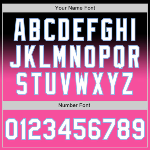 Custom Black White Pink-Light Blue Authentic Fade Fashion Baseball Jersey